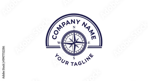 compass logo template with semicircle arch.