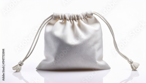 white drawstring bag isolated on a white background
