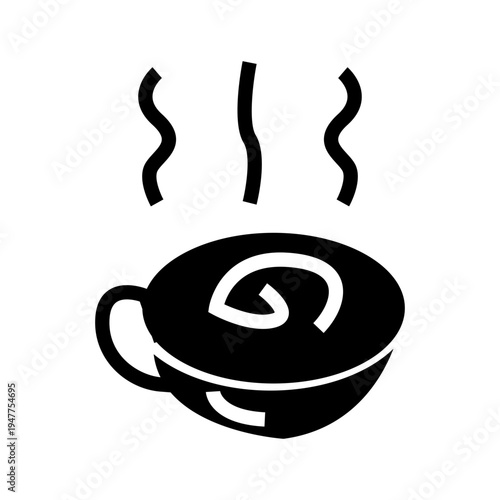 cup of coffee hot glyph icon illustration vector