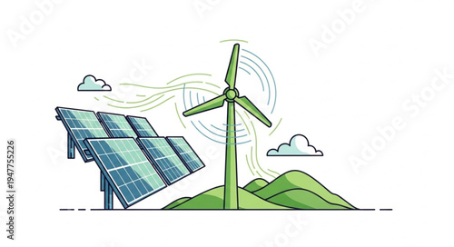 Renewable Energy Solar Panel Wind.