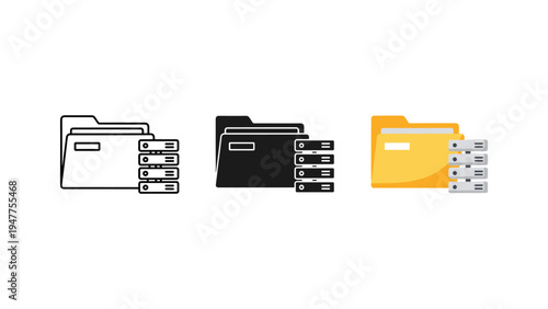 Minimalist email inbox folders with notifications flat design vector illustration