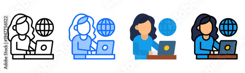 Online Support Icon Collection Set Multiple Style