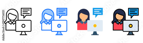 Live Chat Icon Collection Set Multiple Style