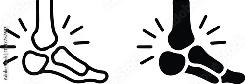 human foot pain joint icon set vector illustration logo design art