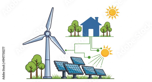 Renewable Energy Solar Panels Wind.