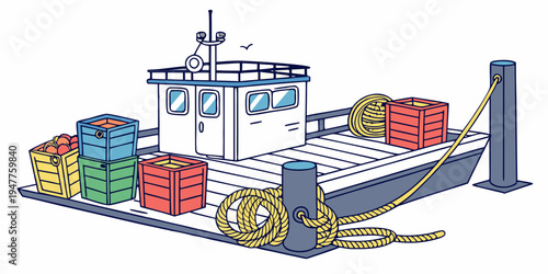 A cargo ship with containers on deck Vector