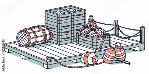 A large industrial facility with several pipes and tanks Vector