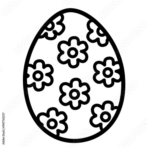 bold and easy easter egg coloring page, activity for kids, decoration, vector illustration of an easter egg