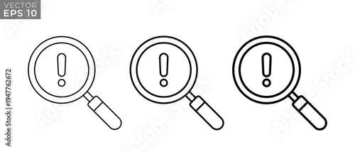 Security Warning Icons Vector Set. Safety Notice Symbol