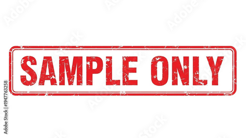 Red Sample Only Stamp Text on White Background