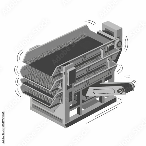 Εκτύπωση καμβά Industrial vibrating screen separator machine.