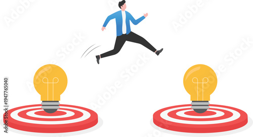 Businessman Aiming for Creative Idea Targets