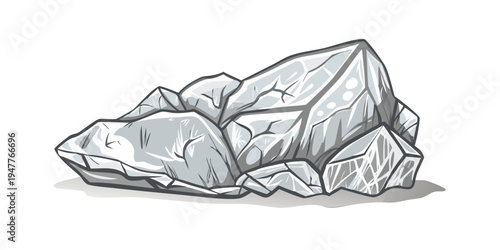 A large grey rock sitting on the ground Vector