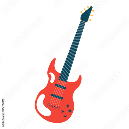 Red Electric Guitar Illustration