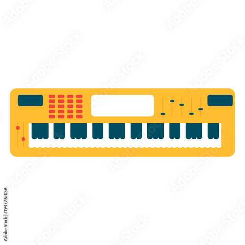 Yellow Toy Keyboard Illustration