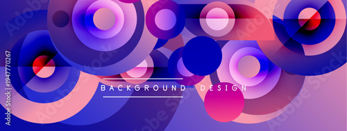 Abstract circles, vibrant purple hues, modern design. Overlapping shapes create dynamic visual texture. Background suggests technology, innovation.