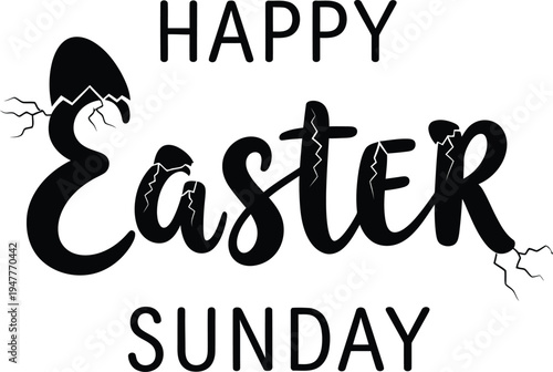 Happy easter sunday greeting with easter egg