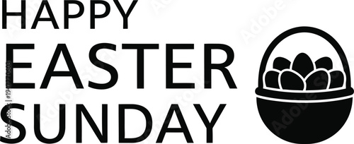 Happy easter sunday greeting with easter egg and chicks