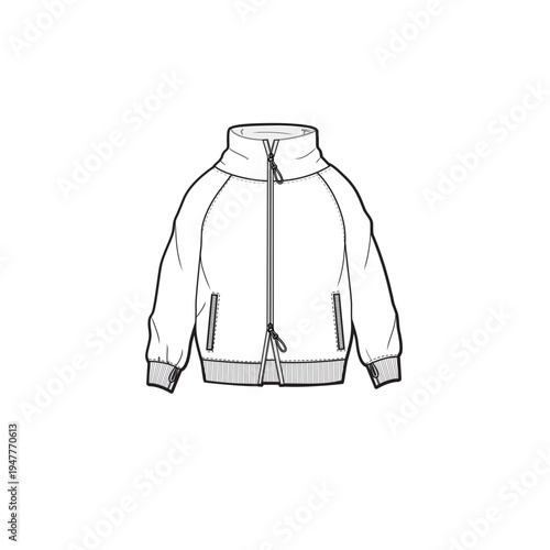 Girls Reversible Track Neck Zip Through jacket