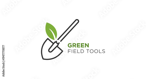 Green field tools gardening logo.