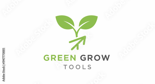 Green Grow Tools Logo Design.