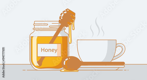 Honey in a glass jar 35.