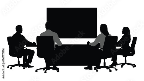 A group of people sitting around a conference table