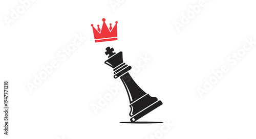 Black chess piece with red crown.