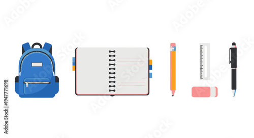 School supplies on white background 1.