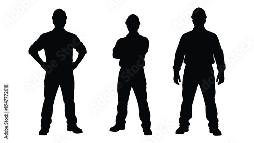 Three men in different poses