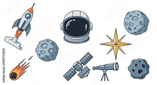 Space objects and astronomy equipment 2.