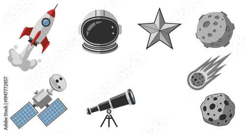 Space objects and astronomy equipment 34.