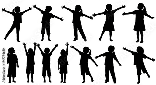 Silhouettes of people dancing together.