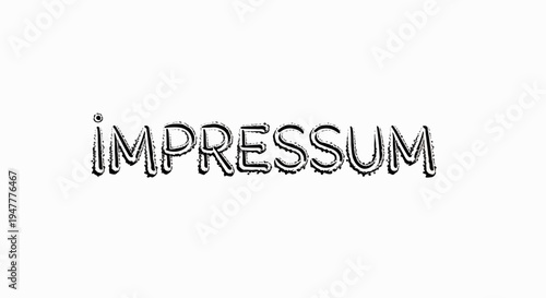 Text "impressum" in a rough, hand-drawn outline style against a white background