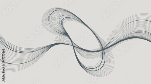 Intricate gray swirling lines forming wave like patterns on a light gray background creating a dynamic abstract design element