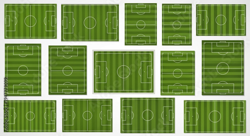 Collection of Soccer Field Illustrations for Sports Design Projects.