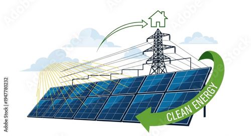 Solar Panel Clean Energy System.