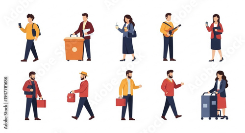 Diverse group of people with diverse accessories, conveying a sense of community and individual expression through their everyday items and attire