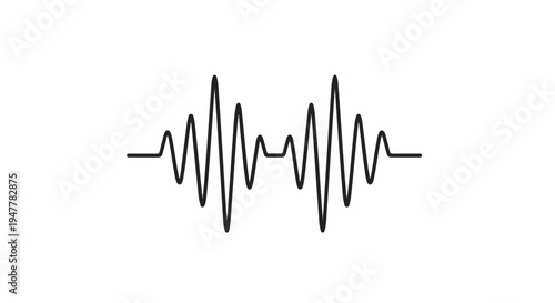Stylized sound wave or heartbeat line graphic on white background