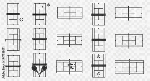 Collection of Tennis Court Layouts and Configurations.