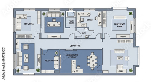 Detailed Floor Plan Illustration for Interior Design and Architecture.
