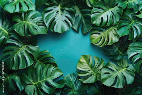 Tranquil Tropical Setting with Rich Green Plant Life