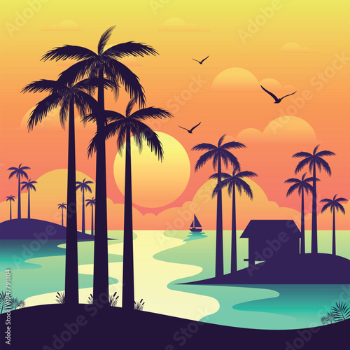 palm trees on the beach
