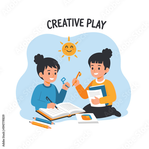 Happy children participating in creative play