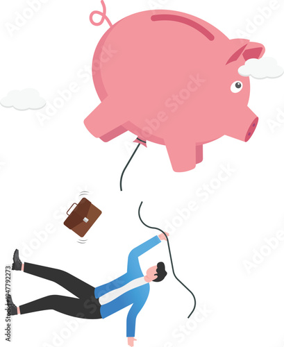 Professional Falling with Financial Savings Balloon
