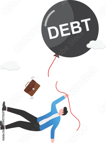 Professional Falling with Financial Debt Balloon