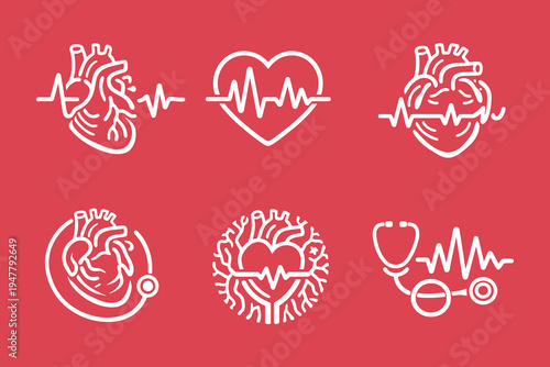 Advanced Heart Disease and Pulse Diagnostic Icons