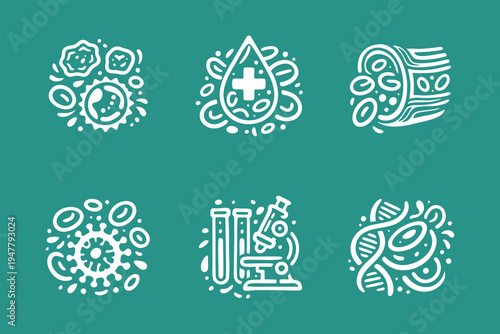 Hematology And Blood Cell Research Icon Collection