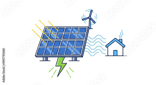 Solar Panel Energy System House.