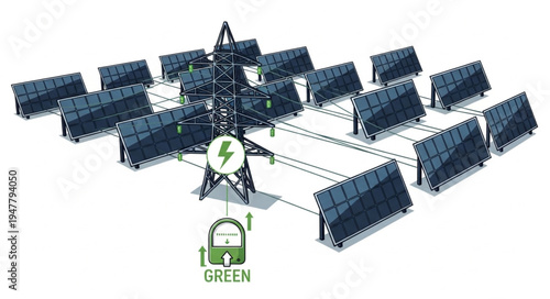 Solar Panel Farm Green Energy.